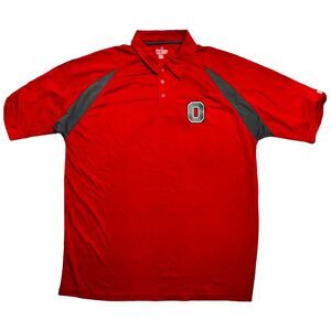 Ohio State University Red Embroidery Logo NCAA Polo Sports Apparel Vintage 2XL